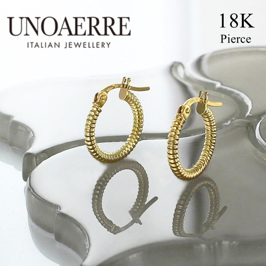 UNOAERRE（ウノアエレ） ピアス レディース フープピアス K18 ゴールド