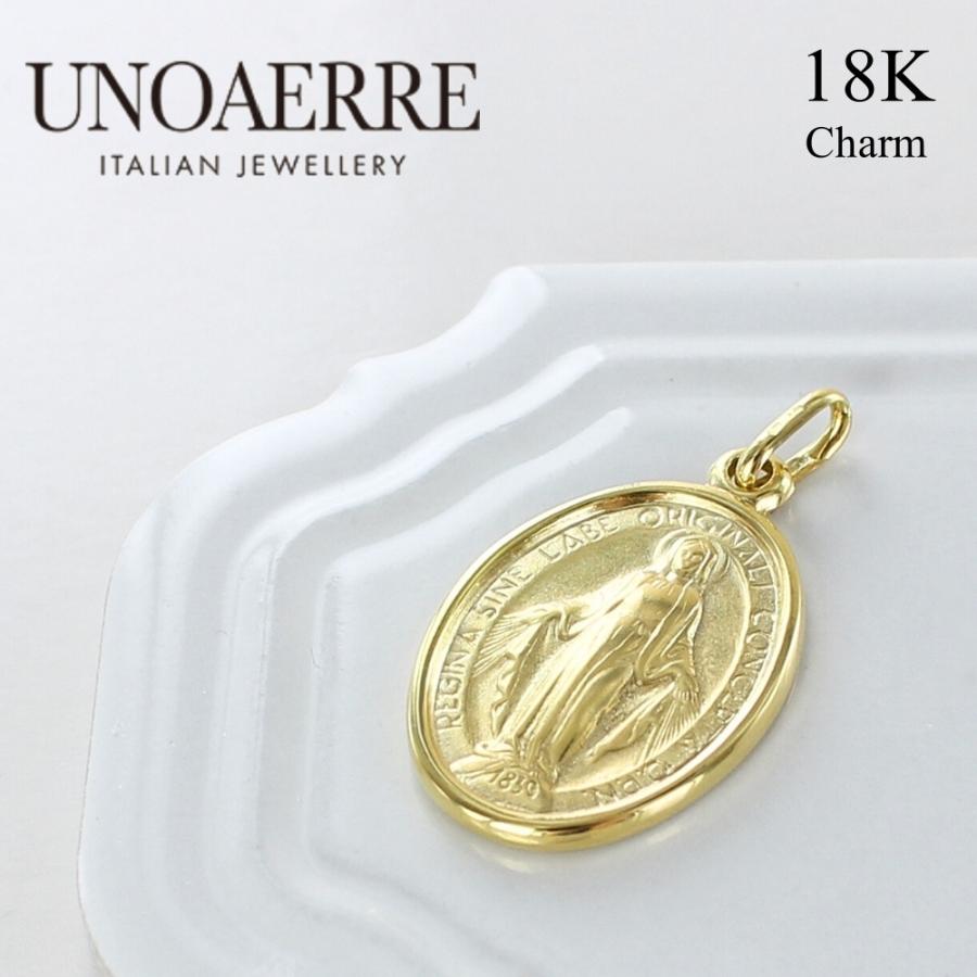 UNOAERRE 、k18ペンダントチャーム、マリア新品 UNOAERRE ウノアエレ マリア 18金 K18 イエローゴールド