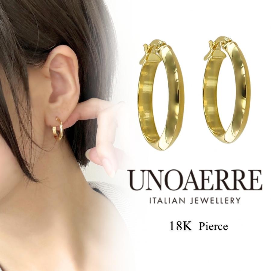 UNOAERRE（ウノアエレ） ピアス レディース フープピアス K18 ゴールド 