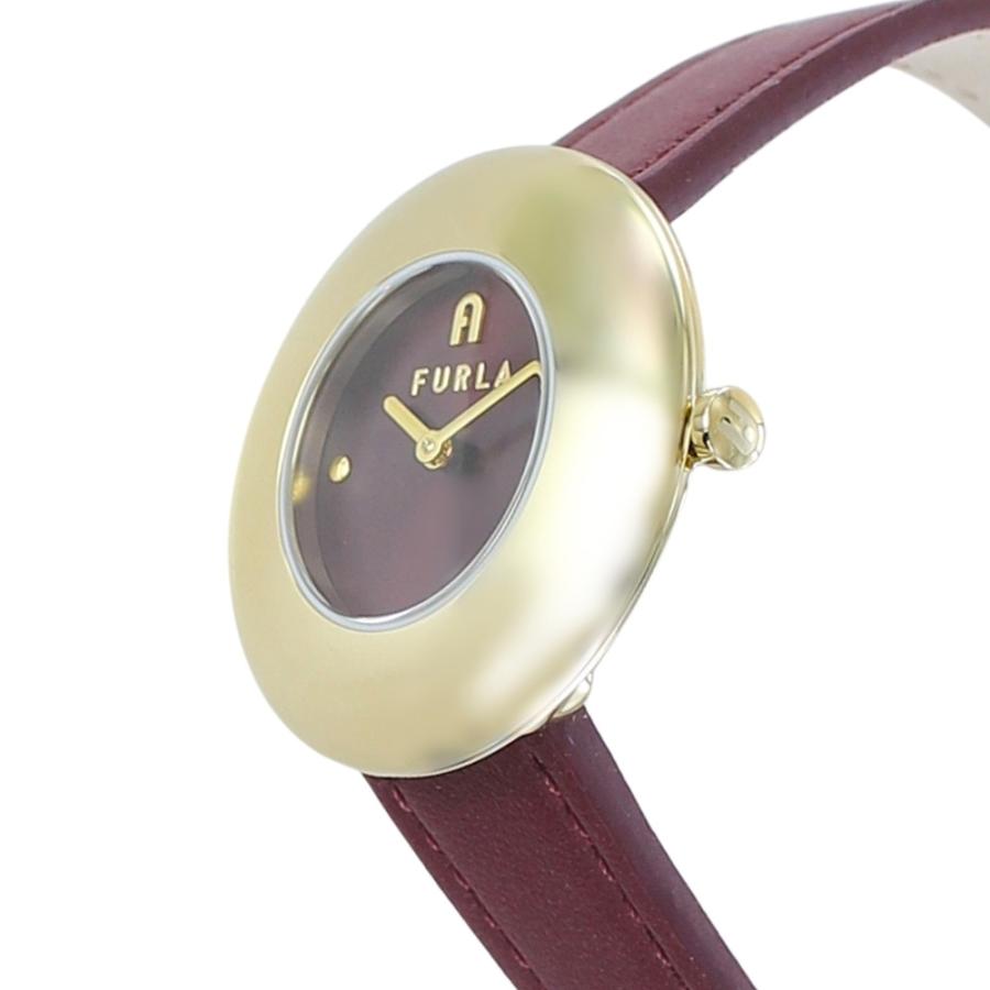 フルラ 腕時計 レディース ゴールドフェイス ワインレッド レザー  