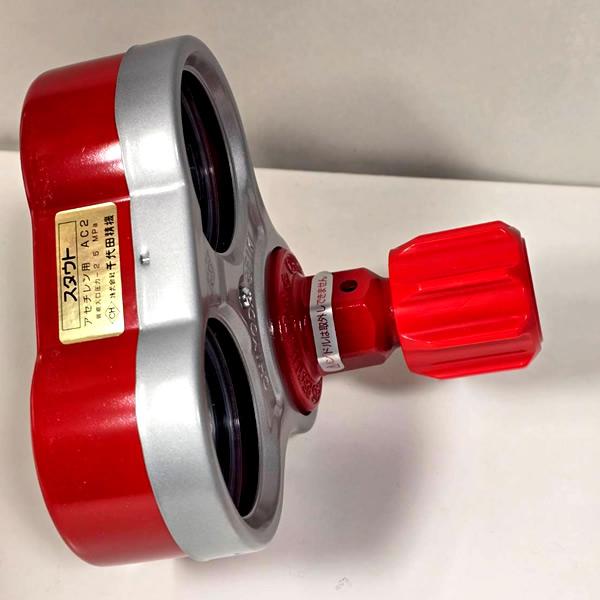 【新品・未使用品】　千代田精機　スタウト　AC2溶断器用アセチレン圧力調整器＋乾式安全器付き　入口圧力2.5MPa　アセチレンガス専用 即納】千代田精機 スタウト アセチレン圧力調整器 AC2溶断器用