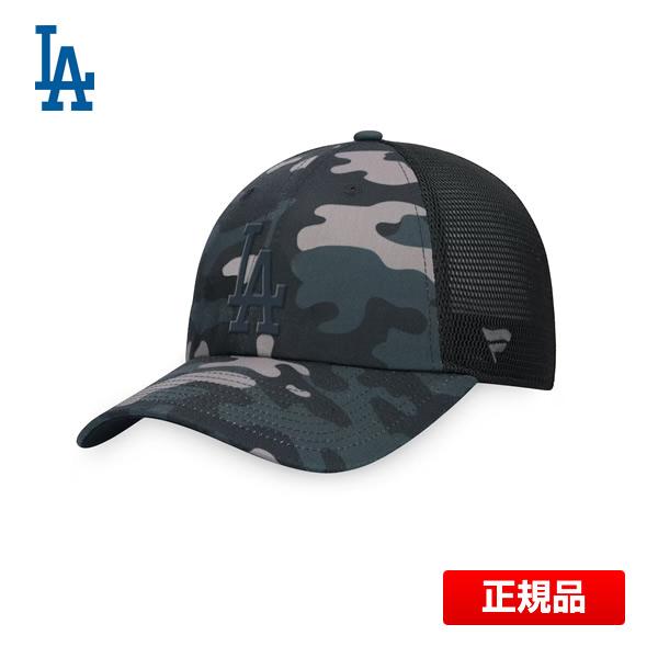 【正規品】ロサンゼルス ドジャース キャップ Fanatics Branded Black Camo Trucker Adjustable Hat 大谷翔平 帽子 迷彩柄 MLB 新品 公式 | 