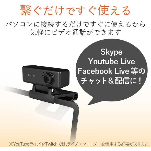 エレコム Webカメラ UCAM-C310FBBK マイク内蔵 100万画素 高精細ガラスレンズ ブラック | ELECOM | 02