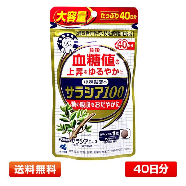【大容量(40日分)】小林製薬の サラシア100 40日分(120粒) 1袋＜特定保健用食品＞ [サプリメント/栄養補助食品/トクホ]  賞味期限2027年2月 | 小林製薬の栄養補助食品