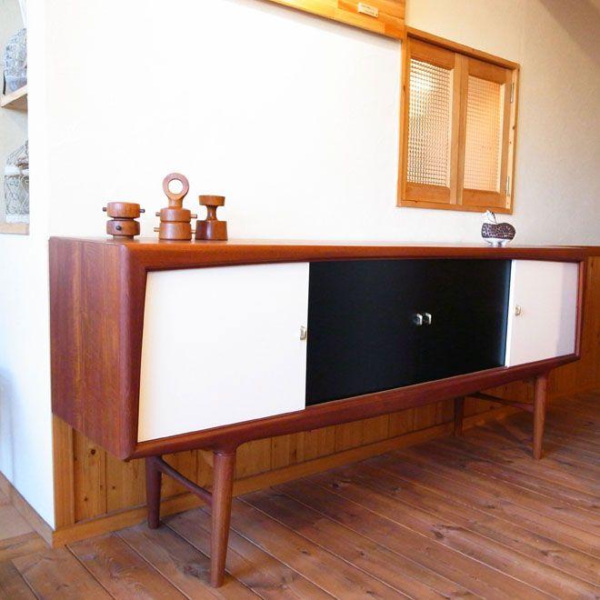 デンマーク製 サイドボード チーク材　１９５０年代製 北欧ヴィンテージ家具 : 1212-0041 : primitive-sanchikagu -  通販 - Yahoo!ショッピング