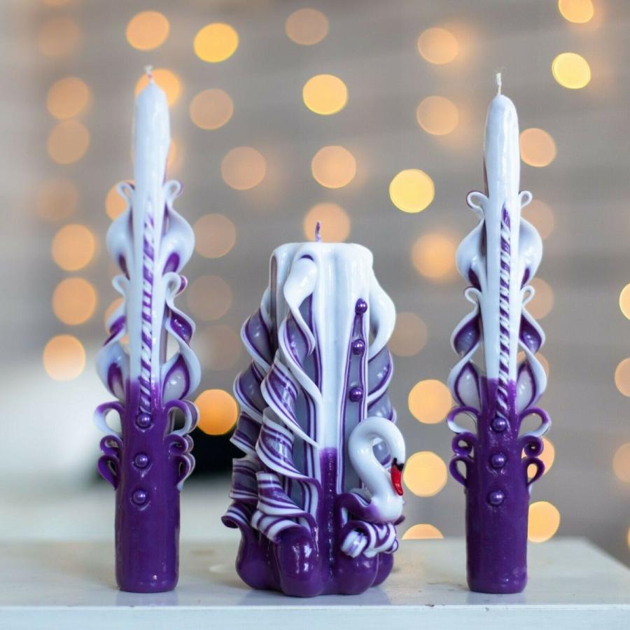 おしゃれ人気 キャンドル ホルダー ロイヤルキャンドル Purple Wedding Candles Set Of Carved Candles Swan Candle Wedding Decor Purple K Import Store Naia 通販 Yahoo ショッピング 週間ランキング１位獲得 Gestion Etechnologies Shop