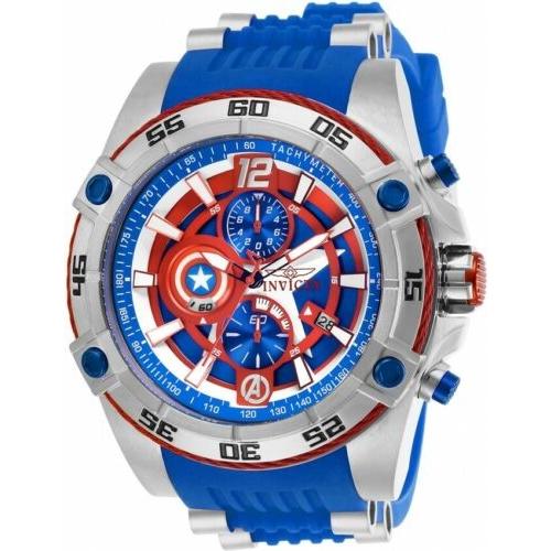 【海外限定】 腕時計 メンズ インヴィクタ インビクタ Invicta 26780 Marvel Men's 52mm Chronograph Stainless Steel Blue Dial Watch, アジアの布雑貨 ウィージャ 9618209f