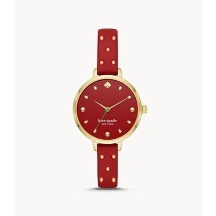 ケイトスペード KATE SPADE 腕時計 日本未入荷 レア おしゃれメトロ レッド レザー ストロベリー ウォッチ