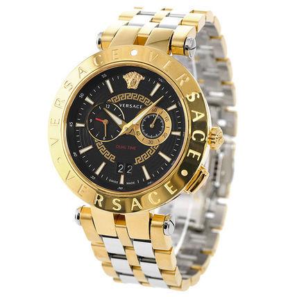 ヴェルサーチ Versace 腕時計 レア 限定 おしゃれ ブラックゴールド クロノグラフ46mm