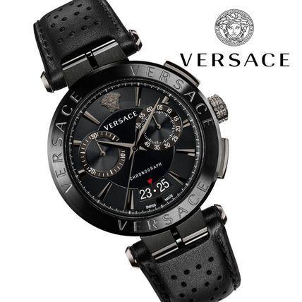 激安大特価！ ヴェルサーチ Versace 腕時計 レア 限定 おしゃれ アイオン 45ｍｍ クロノグラフ black 腕時計