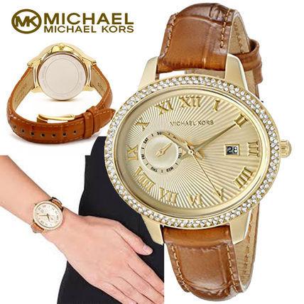 マイケルコース Michael Kors 腕時計 おしゃれ 限定 レア Whitley Champagne Dial Amber Brown Leather mk2428