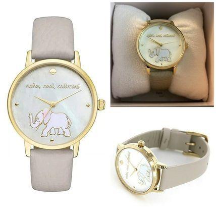 KATE SPADE ケイトスペード metro ELEPHANT GREY watch レザー