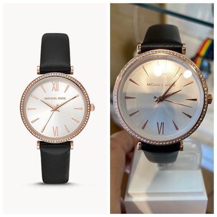 MICHAEL KORS マイケルコース Maisie Black Leather Watch MICHAEL KORS マイケルコース2898