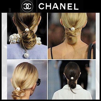 CHANEL CCマーク パールが大人カワイイ へアゴム シュシュ ヘアアクセ