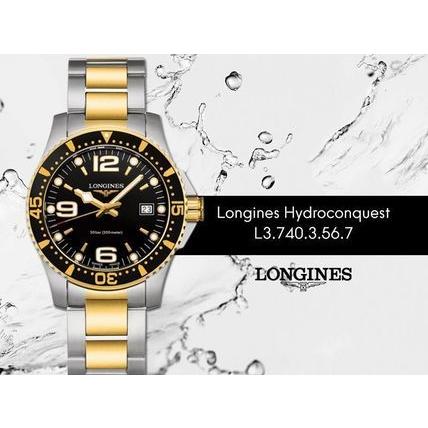 HydroConquest ロンジン LONGINES Black Watch Men's Dial 腕時計 女の子向けプレゼント集結