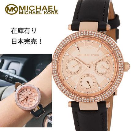 MICHAELKORS マイケルコース レディース多機能レザーストラップ腕時計