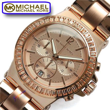 MICHAELKORS マイケルコース クロノグラフ 丸型 ピンクゴールド ラインストーンMICHAELKORS マイケルコース5412