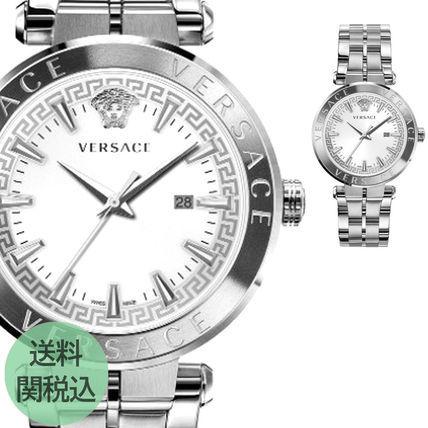 ステンレス 時計 メンズ ヴェルサーチェ VERSACE クロノ メデューサ ロゴ 腕時計 人気デザイナー