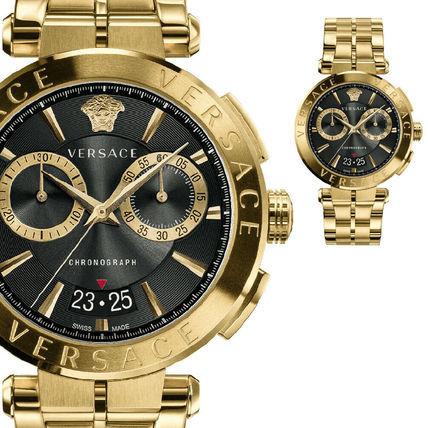 国内正規品 VERSACE ヴェルサーチェ メンズ 時計 クロノ 45 ゴールド