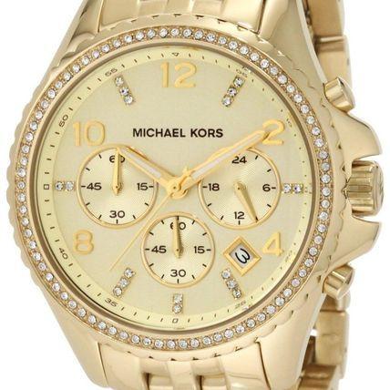 Michael Kors マルケルコース Pilot Gold-Tone Glitz 腕時計 MK5347