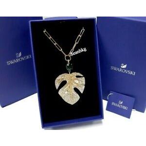 スワロフスキー Swarovski ネックレス おしゃれ 限定 レア Tropical Leaf Pendant, Long GOS Clear Crystal Authentic NEW 5512695