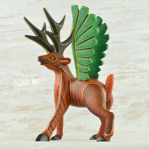 置物 インテリア おしゃれ 個性的 メキシカン A2031 Deer Alebrije Oaxaca Wood Carving Handcraft