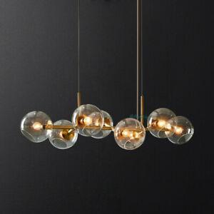 新登場 おしゃれ シーリングライト 照明 Modern 8-Lights Linear Bubble Chandelier Glass Ball Brass Ceiling Pendant Light