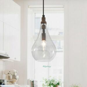 おしゃれ シーリングライト 照明 Farmhouse Wood Glass Pendant Lighting Kitchen Island Hanging Light Fixture Decor