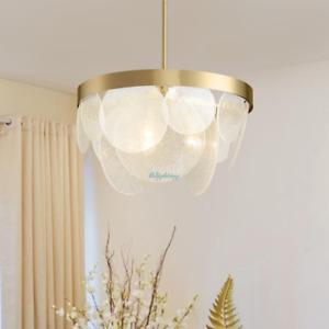 【オンライン限定商品】 おしゃれ シーリングライト 照明 Modern Glass Seashell Chandelier Round Glass Chips Ceiling Pendant Lamp Fixtures