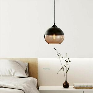 おしゃれ シーリングライト 照明 Modern Hand Blown Amber Glass Pendant Light Black Hanging Lamp Dining Room Light
