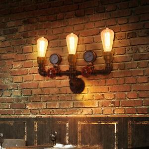 おしゃれ シーリングライト 照明 Industrial Water Pipe Wall Sconce Vintage Steampunk Wall Mount Light 3 Light