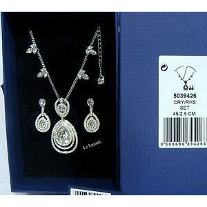 スワロフスキー Swarovski ネックレス ピアス セット おしゃれ お買い得 5039426 Tizian Set, Pendant & Pierced Earrings Pear Shape Crystal MIB