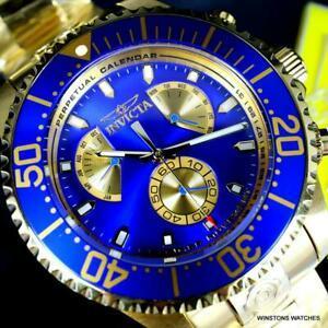 本物 Steel Plated Gold Calendar Master Diver Grand Invicta インヴィクタ インビクタ 腕時計 おしゃれ Blue New Watch 47mm 腕時計