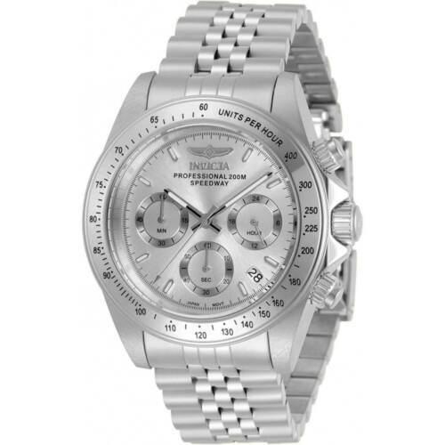 人気定番の Invicta インヴィクタ メンズ 腕時計 スピードウェイ クロノグラフ スチール ブレスレット シルバートーン ダイヤル 30988 腕時計