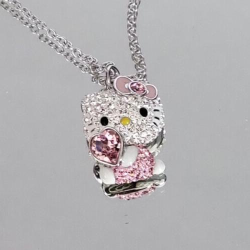 SWAROVSKI スワロフスキー Hello Kitty Pink Heart Necklace Pendant