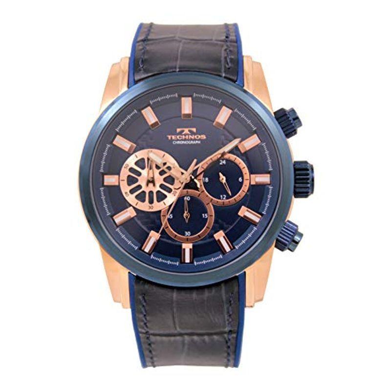 超美品 テクノス ブルー メンズ T7A70PN 腕時計 腕時計
