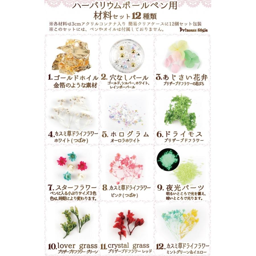 新作続 ハーバリウム ボールペン レジン用材料 ドライフラワー プリザ 花材 パール ホログラム等 コンテナ入り12個セット Wantannas Go Id