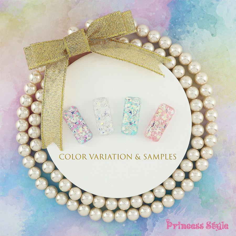 ユニコーングリッター ラメ ホログラム 月 星 パステル MIX 4色セット