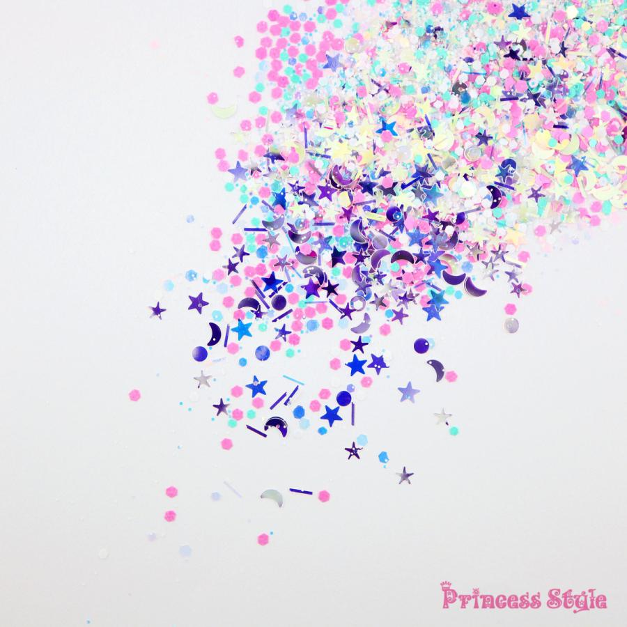 ユニコーングリッター ラメ ホログラム 月 星 パステル MIX 4色