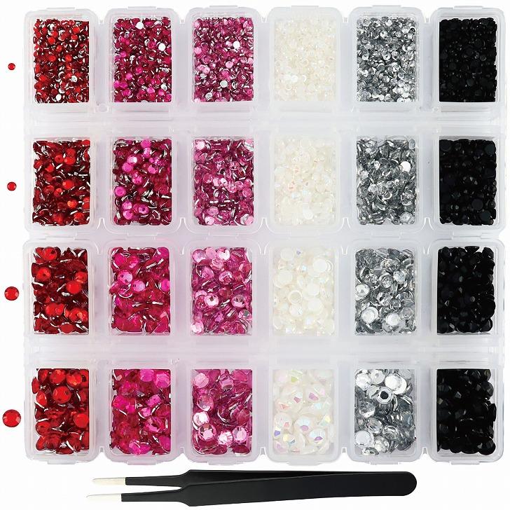 ネイルアート用品　ネイルパーツ　ラインストーン　セット　まとめ売り ラインストーン ケース入 ネイル レジン ストーン 大容量 セット