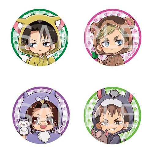 予約 08/04 発送予定】 進撃の巨人 缶バッジ (ケモミミパーカー)BOX B
