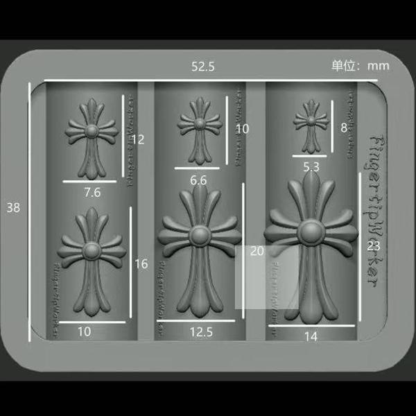 ネイル シリコンモールド クロムハーツ クロス パーツ 十字架 シリコンモールド シリコンモールド クロムハーツ風 量産型 型 レジンクラフト 十字架