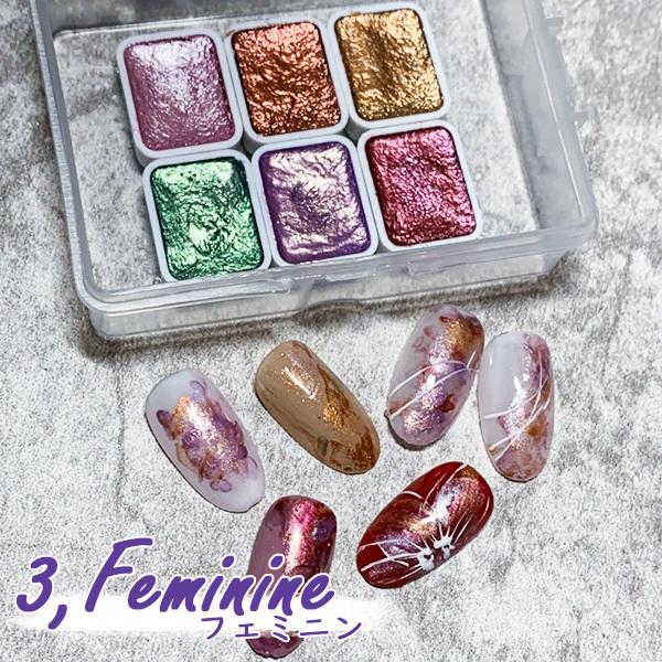 ウォーターカラーペイント 水彩絵の具 パレット 6色セット パール メタリック ネイル ジェルネイル 絵具 絵の具 Watercolorpaint Pm Princess Colors 通販 Yahoo ショッピング