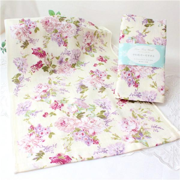 フェイスタオル おしゃれ かわいい 引出物 花柄 ローズ柄 薔薇雑貨 姫系 ボタニカル 母の日ギフト