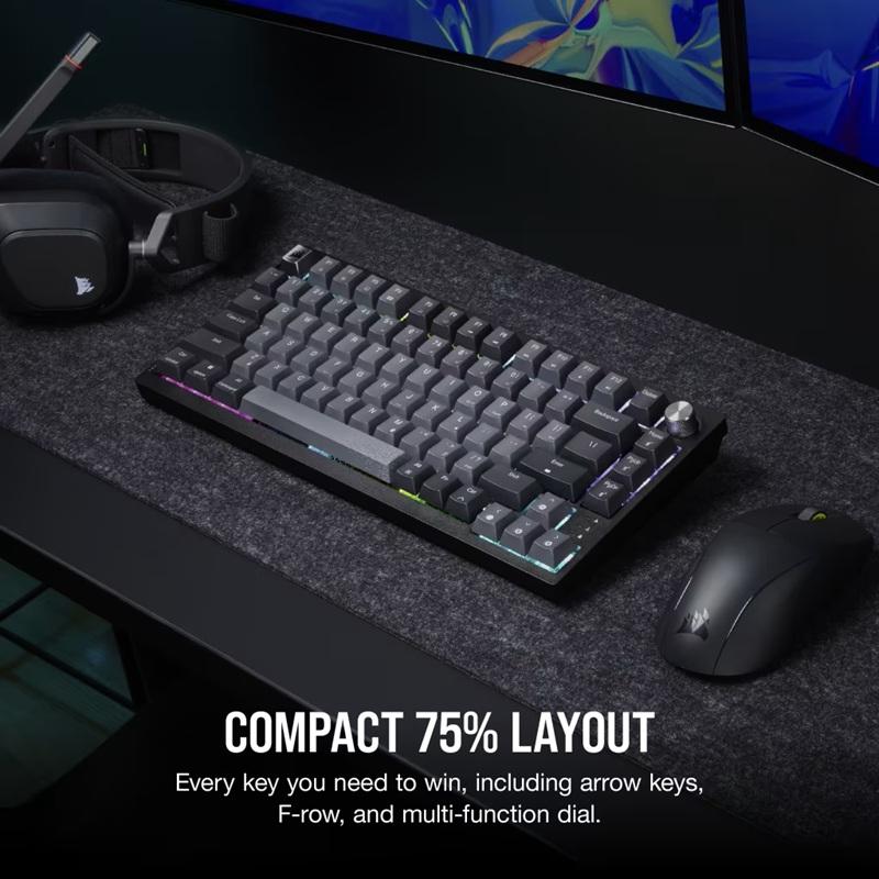 CORSAIR K65 PLUS WIRELESS 75% RGB メカニカルゲーミングキーボード テンキーレス 日本語配列 ブラック/グレイ CH-91D401L-JP ゲーミングキーボード コルセア_2