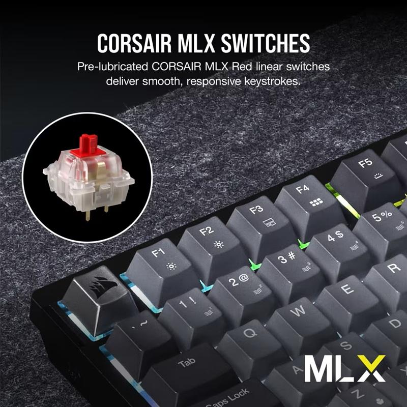 CORSAIR K65 PLUS WIRELESS 75% RGB メカニカルゲーミングキーボード テンキーレス 日本語配列 ブラック/グレイ CH-91D401L-JP ゲーミングキーボード コルセア_3
