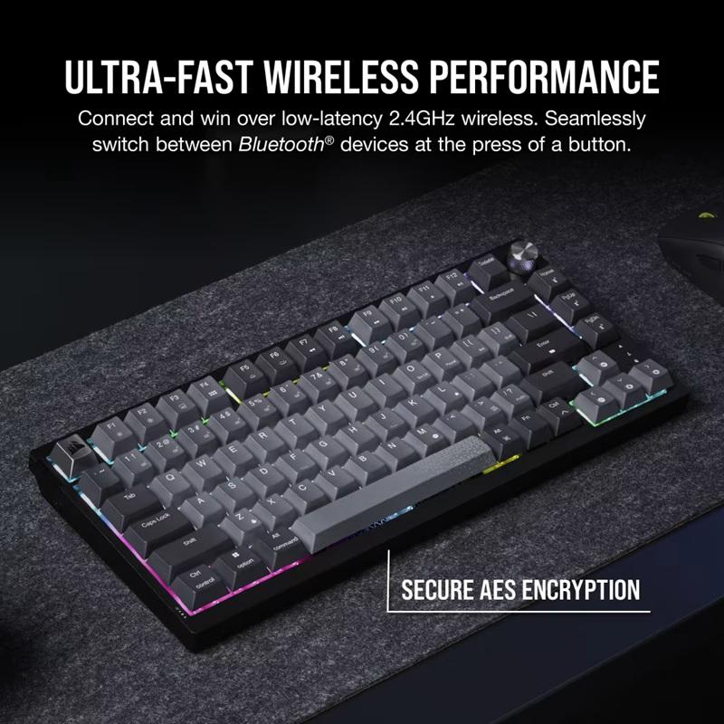 CORSAIR K65 PLUS WIRELESS 75% RGB メカニカルゲーミングキーボード テンキーレス 日本語配列 ブラック/グレイ CH-91D401L-JP ゲーミングキーボード コルセア_4