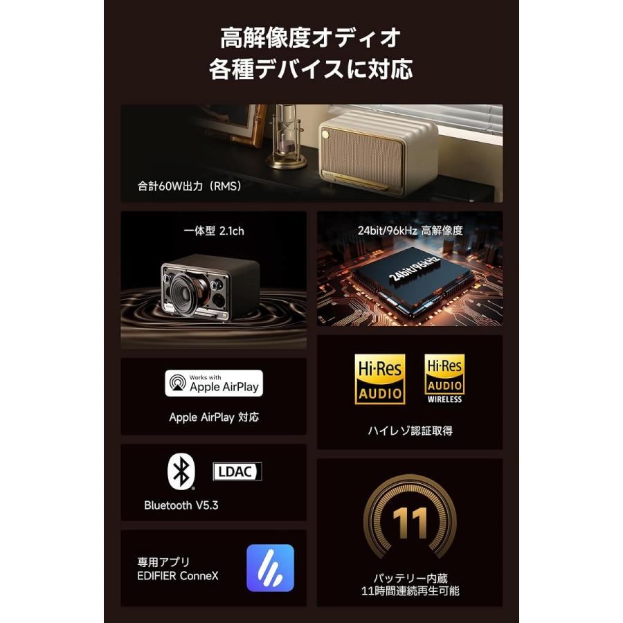 Edifier テーブルトップ ワイヤレス スピーカー D32 AirPlay 2 Edifier テーブルトップ ワイヤレス スピーカー D32 AirPlay 2