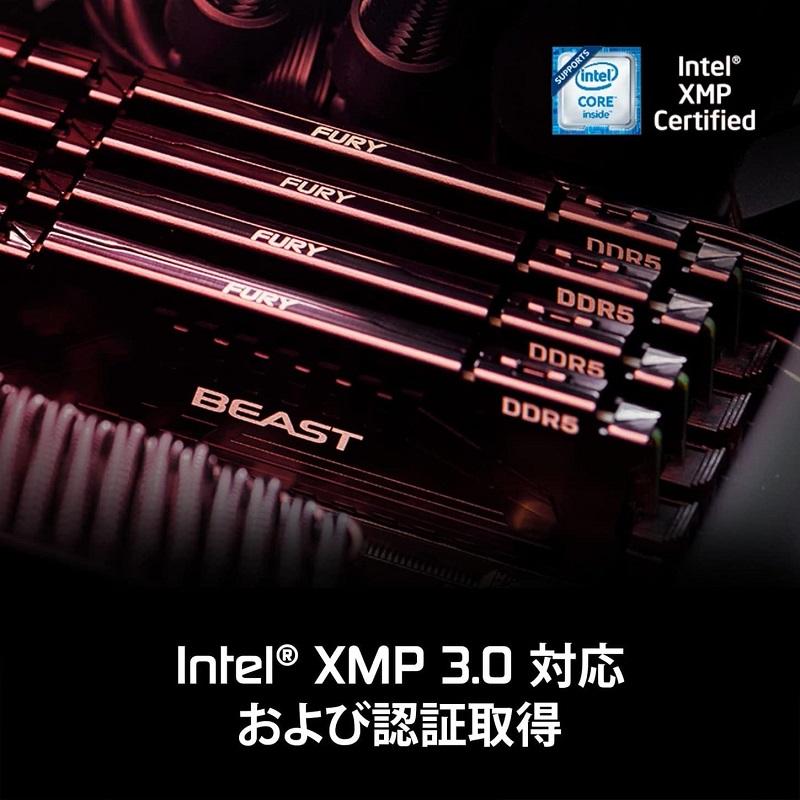 キングストン FURY Beastシリーズ ブラック 32GB (16GB×2枚組） 4800MHz DDR5 CL38 DIMM (Kit of 2)  288pin KF548C38BBK2-32 kingston 増設メモリ 国内正規品｜princetondirect｜04