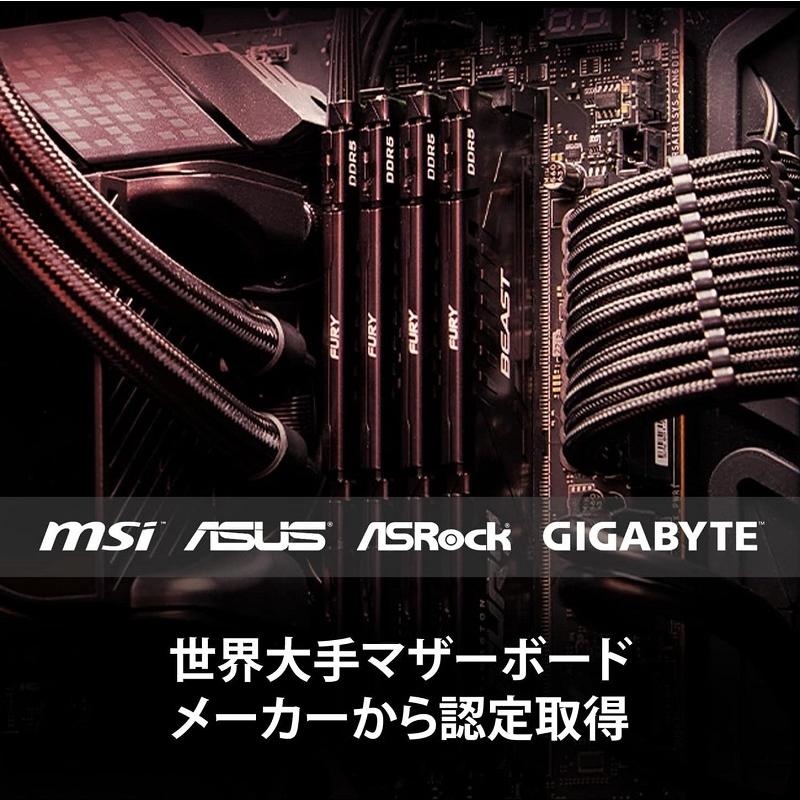 キングストン FURY Beastシリーズ ブラック 32GB (16GB×2枚組） 4800MHz DDR5 CL38 DIMM (Kit of 2)  288pin KF548C38BBK2-32 kingston 増設メモリ 国内正規品｜princetondirect｜05